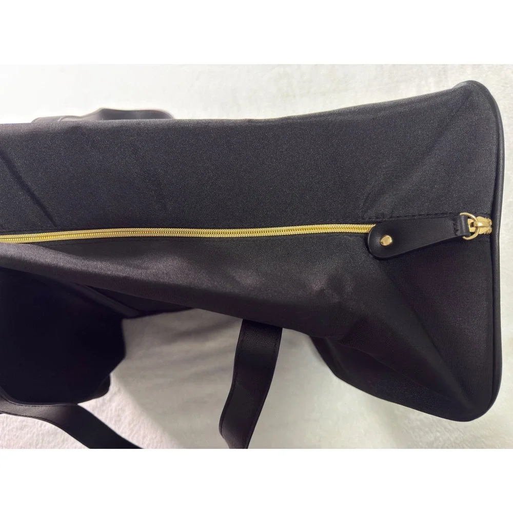 Azzaro Black Travel Duffel Bag Weekend Overnight Carry On Leather‎ Accents